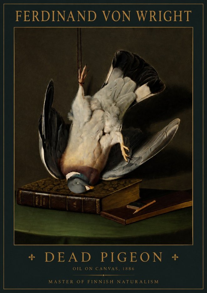 Ferdinand von Wright Dead Pigeon No5 - Juliste