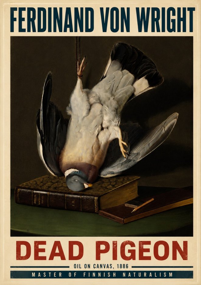 Ferdinand von Wright Dead Pigeon No6 - Juliste