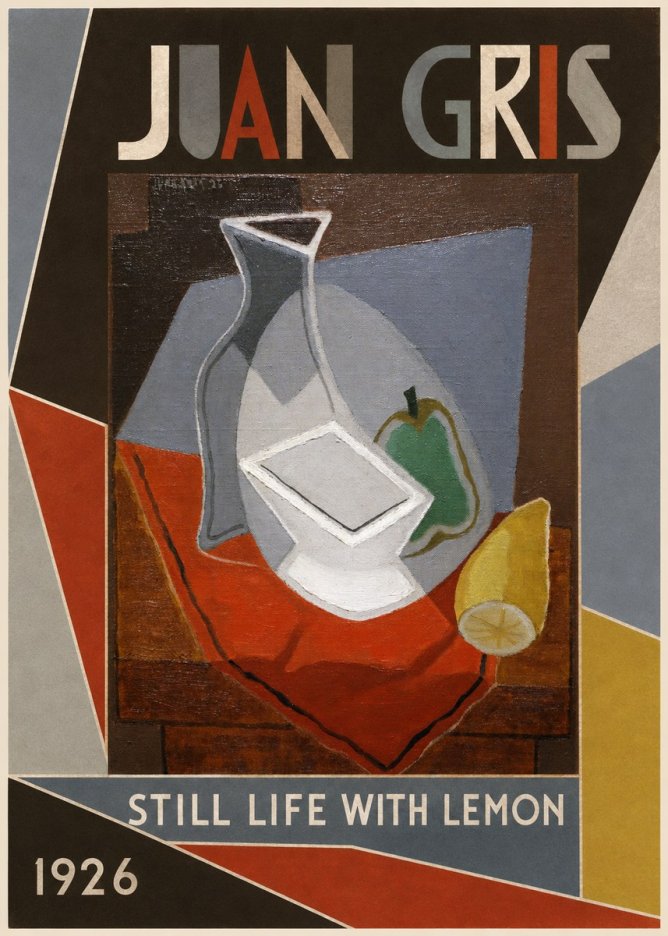 Juan Gris Still Life with Lemon No1 - Juliste