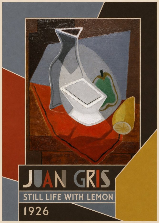 Juan Gris Still Life with Lemon No3 - Juliste