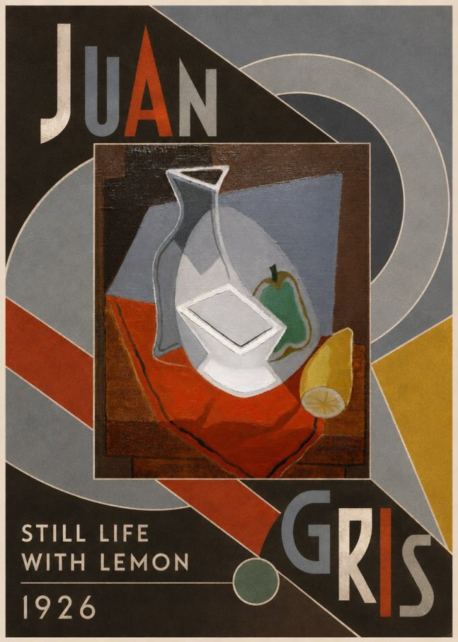 Juan Gris Still Life with Lemon No5 - Juliste