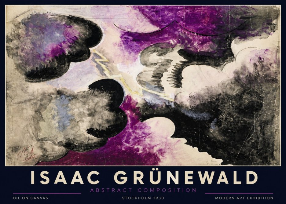 Isaac Grünewald Abstract Composition No3 - Juliste