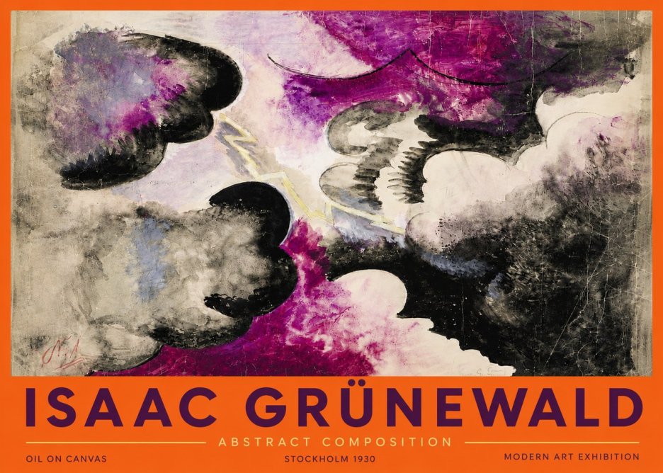 Isaac Grünewald Abstract Composition No4 - Juliste