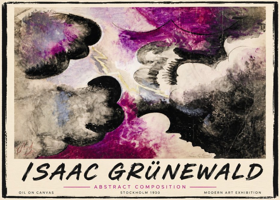 Isaac Grünewald Abstract Composition No5 - Juliste