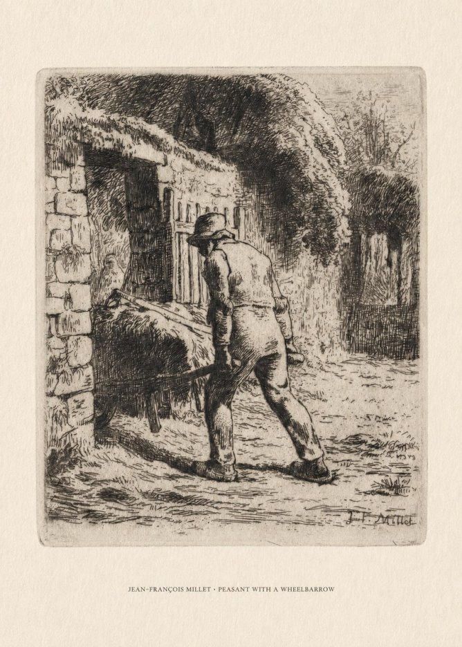 Jean-François Millet Peasant with a Wheelbarrow No6 - Juliste