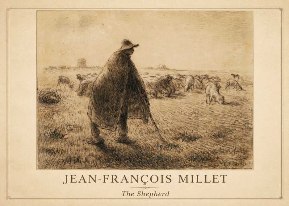 Jean-François Millet The Shepherd No1 - Juliste