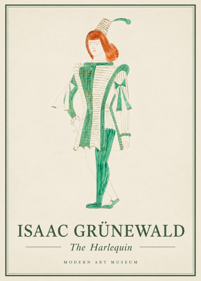 Isaac Grünewald The Harlequin No1 - Juliste