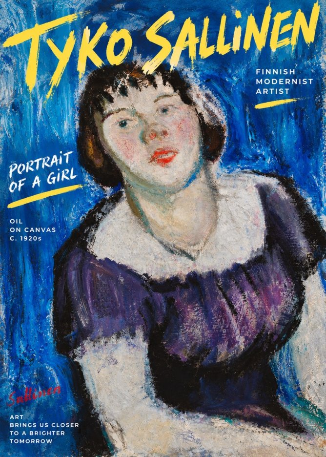Tyko Sallinen Portrait of a Girl II No4 - Juliste
