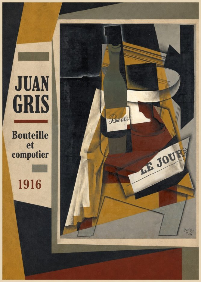 Juan Gris Bouteille Et Compotier No2 - Juliste