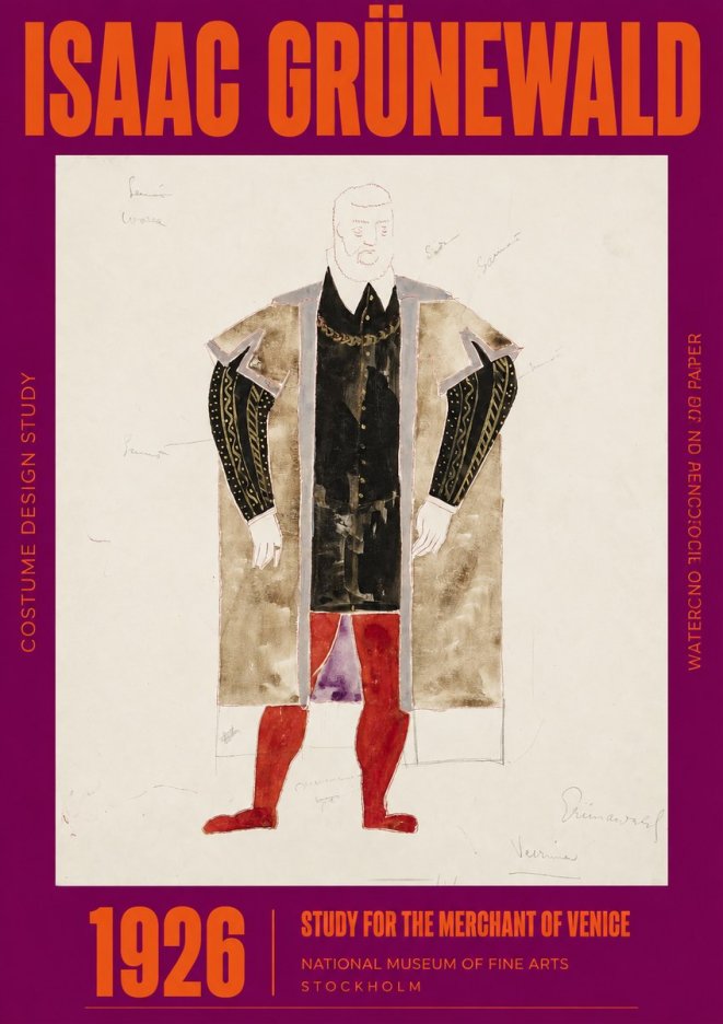 Isaac Grünewald Study for the Merchant of Venice No2 - Juliste