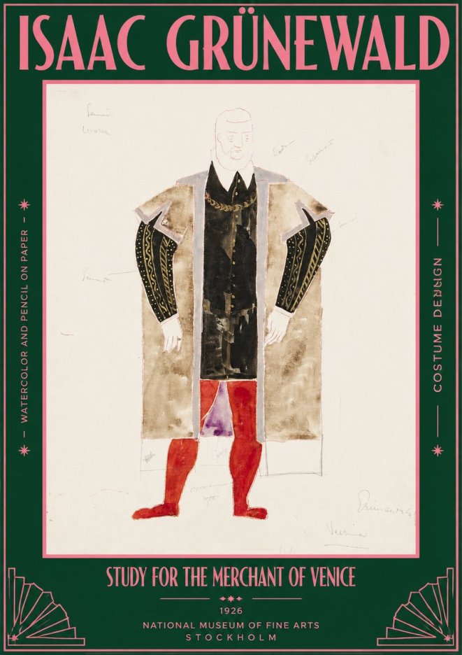 Isaac Grünewald Study for the Merchant of Venice No3 - Juliste