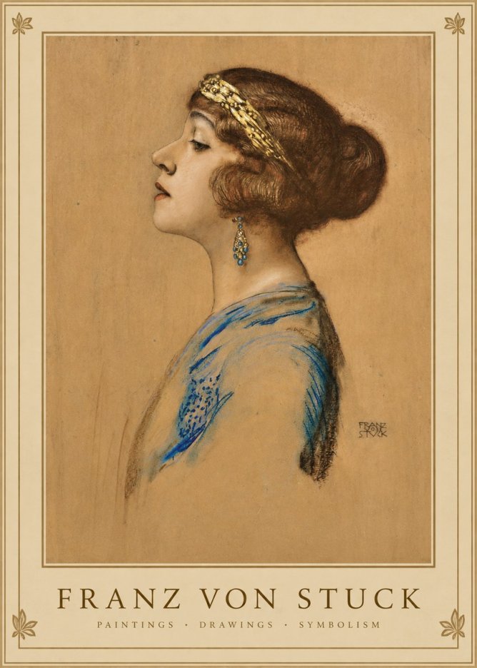 Franz von Stuck Head of a Girl No1 - Juliste