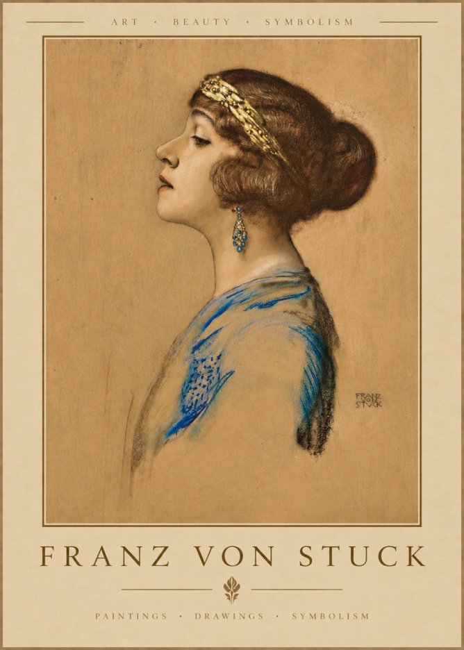 Franz von Stuck Head of a Girl No3 - Juliste