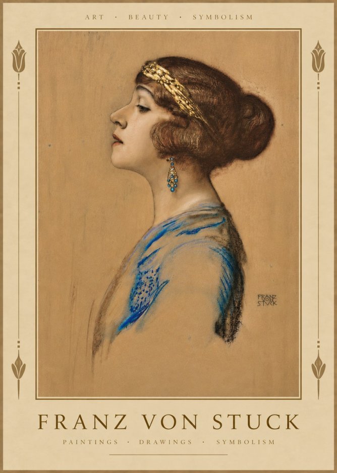 Franz von Stuck Head of a Girl No4 - Juliste
