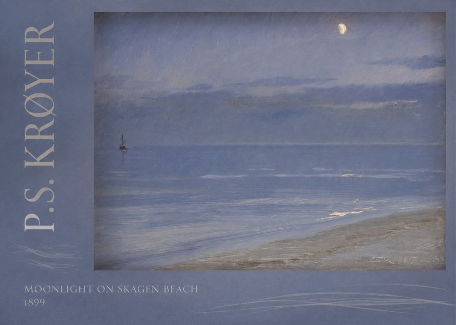 P.S. Krøyer Moonlight on Skagen Beach No2 - Juliste