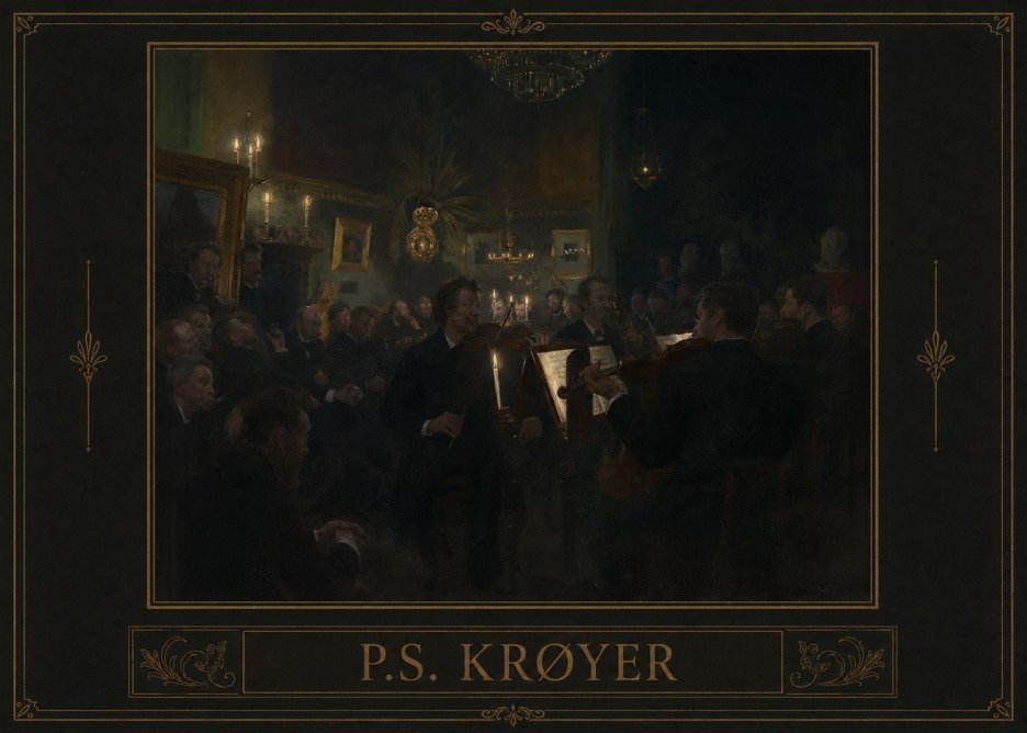 P.S. Krøyer An Evening at Høeberg's Home No1 - Juliste
