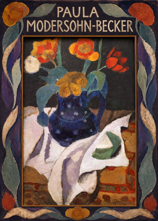 Paula Modersohn-Becker Still Life with Blue Jug and Flowers No3 - Juliste