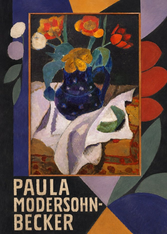 Paula Modersohn-Becker Still Life with Blue Jug and Flowers No5 - Juliste