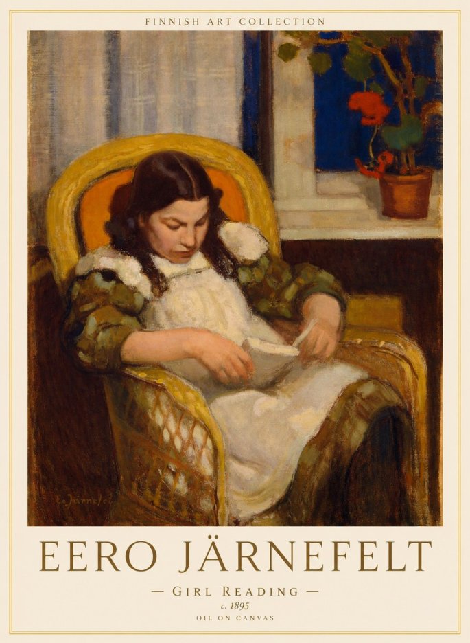 Eero Järnefelt Girl Reading No1 - Juliste