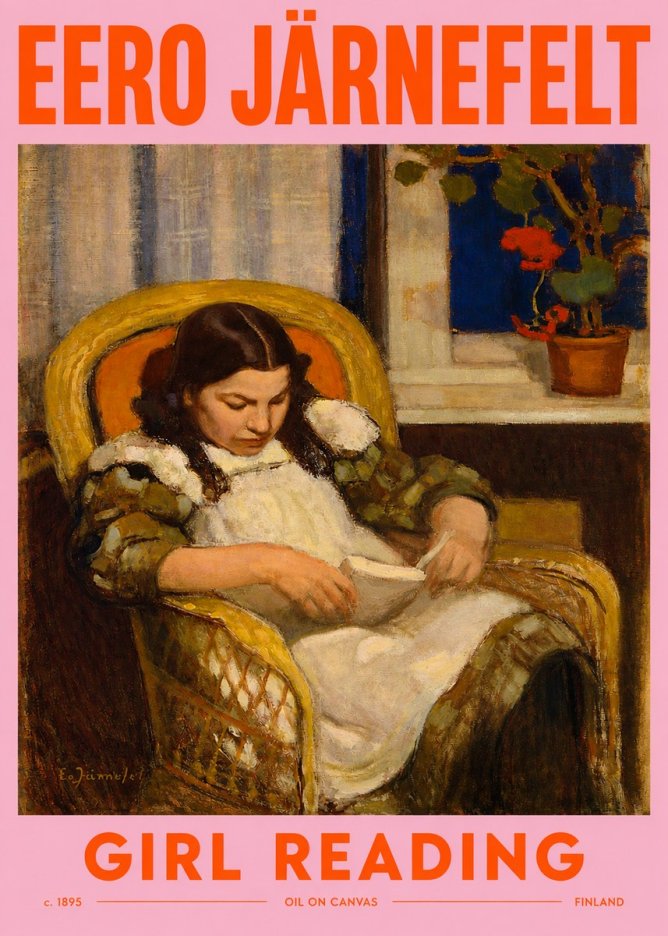 Eero Järnefelt Girl Reading No2 - Juliste