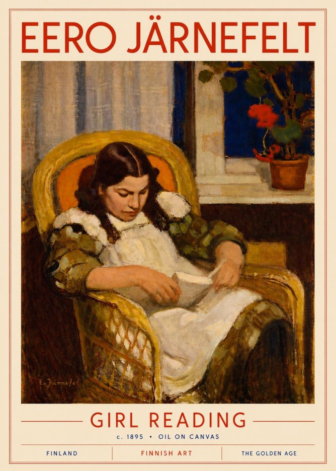 Eero Järnefelt Girl Reading No4 - Juliste