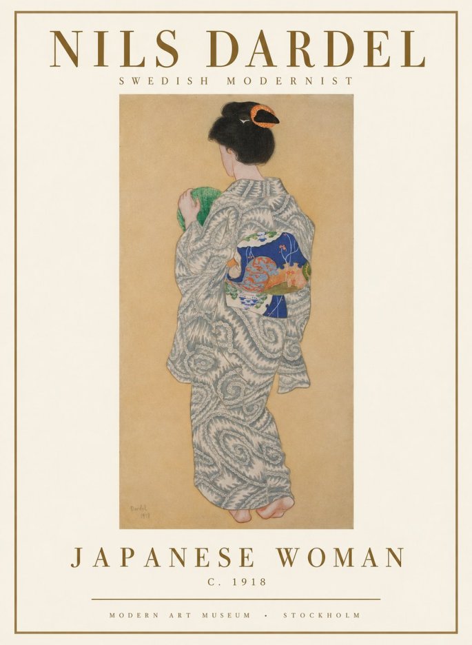 Nils Dardel Japanese Woman No1 - Juliste