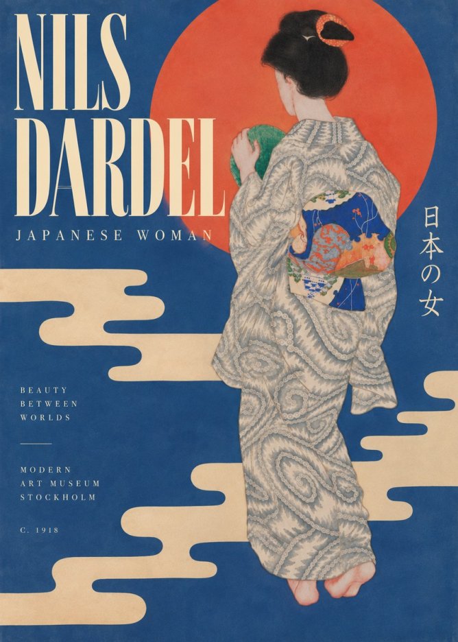 Nils Dardel Japanese Woman No5 - Juliste