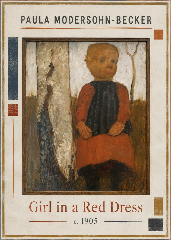 Paula Modersohn-Becker Girl in a Red Dress No1 - Juliste