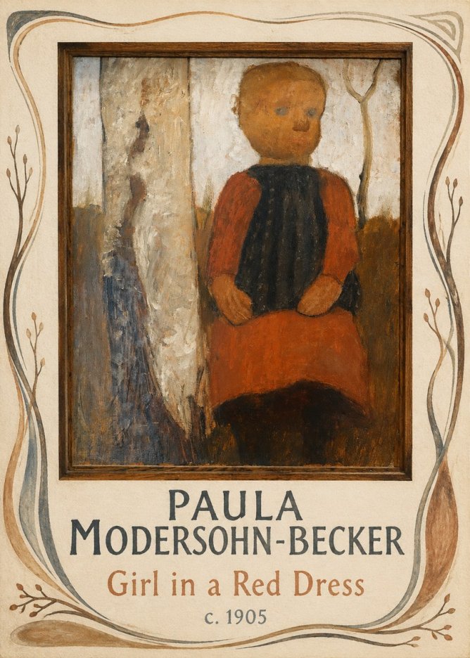 Paula Modersohn-Becker Girl in a Red Dress No3 - Juliste