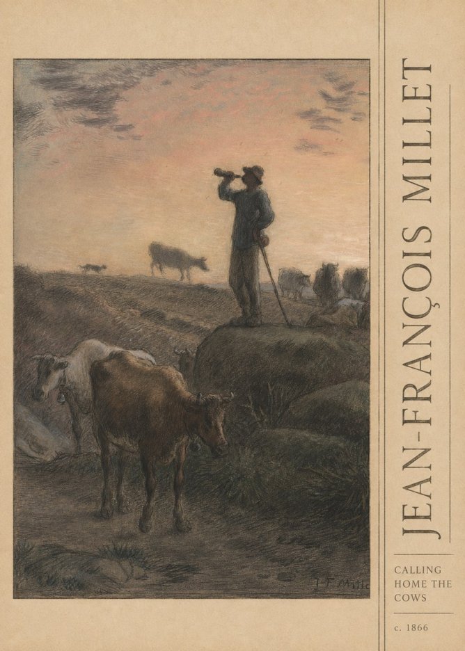 Jean-François Millet Calling Home the Cows No3 - Juliste