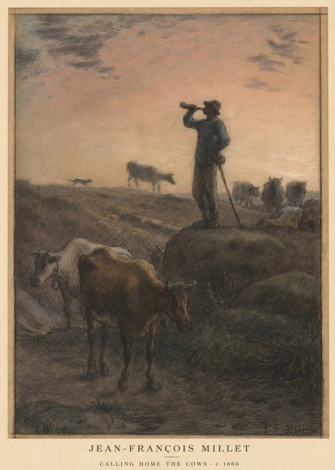 Jean-François Millet Calling Home the Cows No5 - Juliste