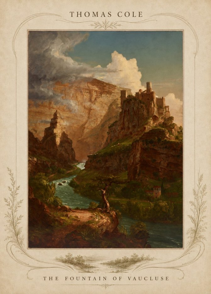 Thomas Cole The Fountain of Vaucluse II No3 - Juliste