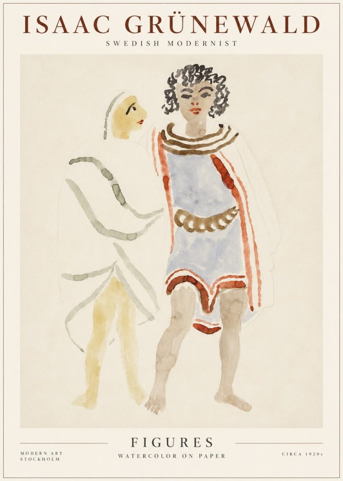 Isaac Grünewald Figures No1 - Juliste