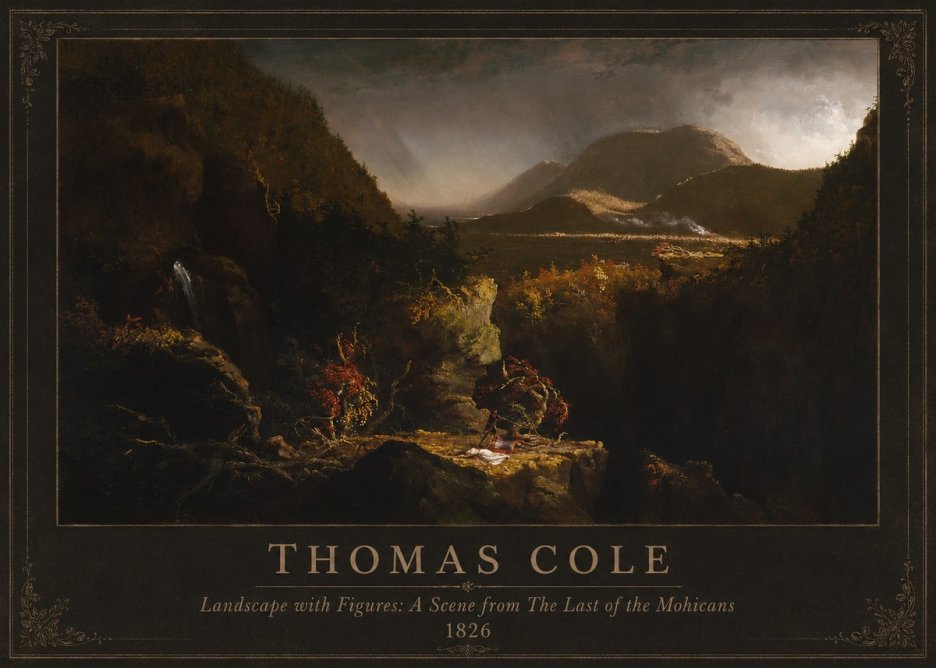 Thomas Cole Landscape with Figures: a Scene from the Last of the Mohicans No1 - Juliste