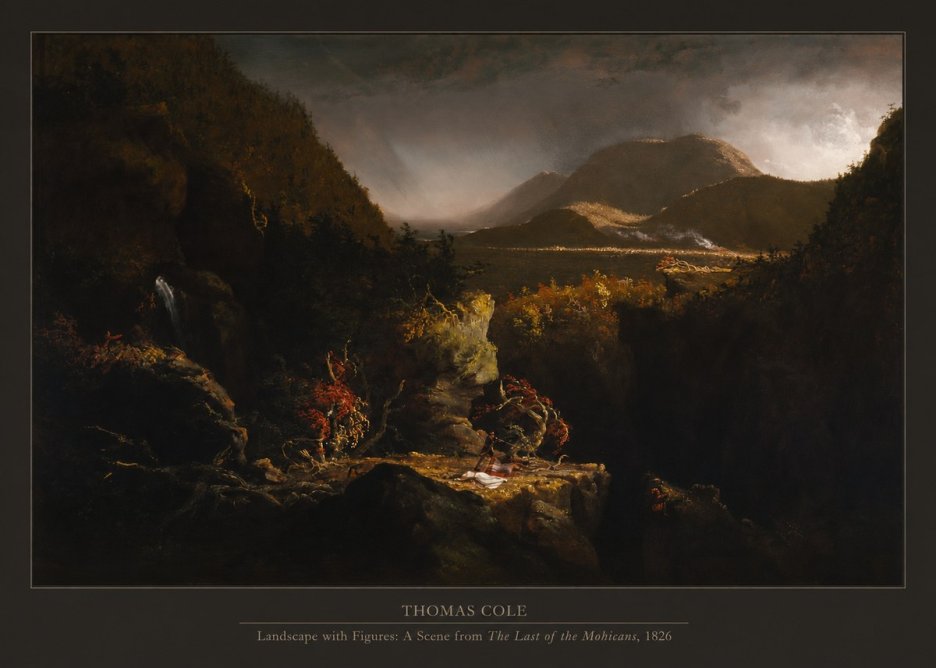 Thomas Cole Landscape with Figures: a Scene from the Last of the Mohicans No4 - Juliste