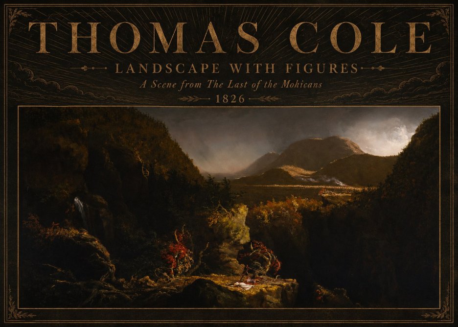 Thomas Cole Landscape with Figures: a Scene from the Last of the Mohicans No5 - Juliste