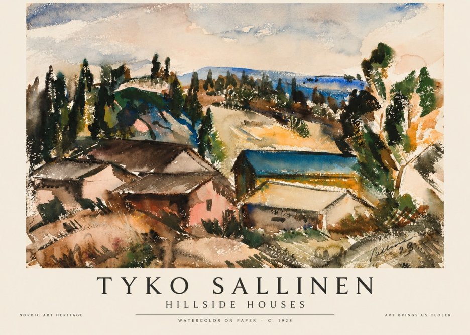 Tyko Sallinen Hillside Houses No1 - Juliste