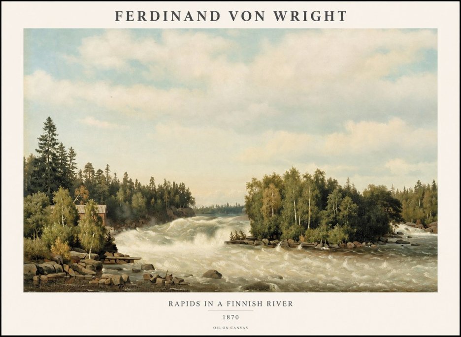 Ferdinand von Wright Rapids in a Finnish River No1 - Juliste