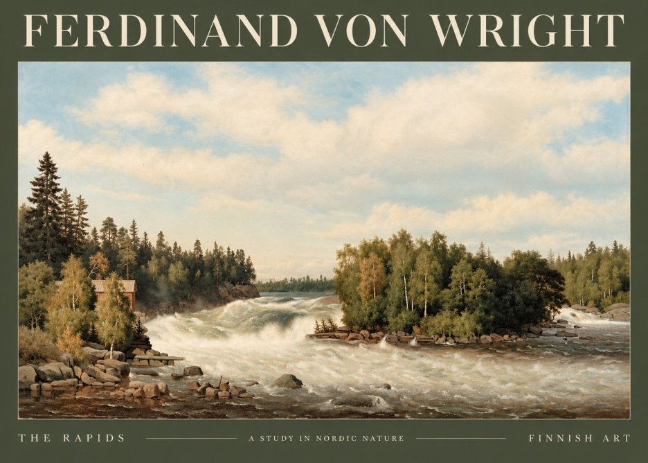 Ferdinand von Wright Rapids in a Finnish River No4 - Juliste