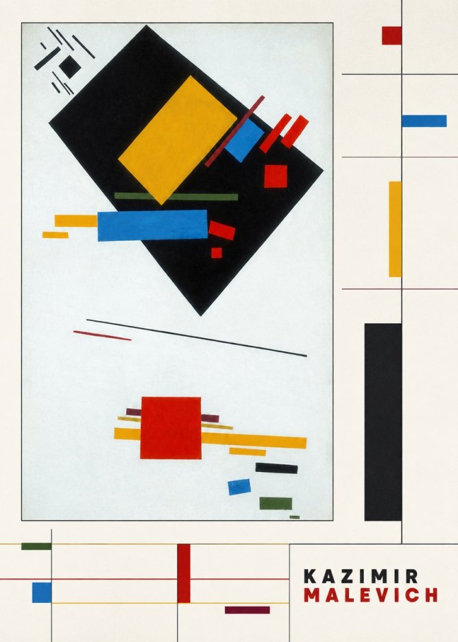 Kazimir Malevich Suprematist Composition with Yellow Rectangle No4 - Juliste