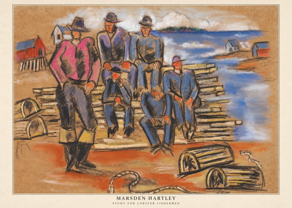 Marsden Hartley Study for 'Lobster Fishermen' No6 - Juliste