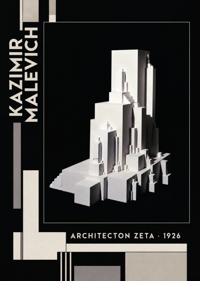 Kazimir Malevich Architecton Zeta No6 - Juliste