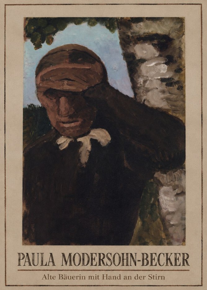 Paula Modersohn-Becker Alte Bäuerin Mit Hand an Der Stirn No1 - Juliste