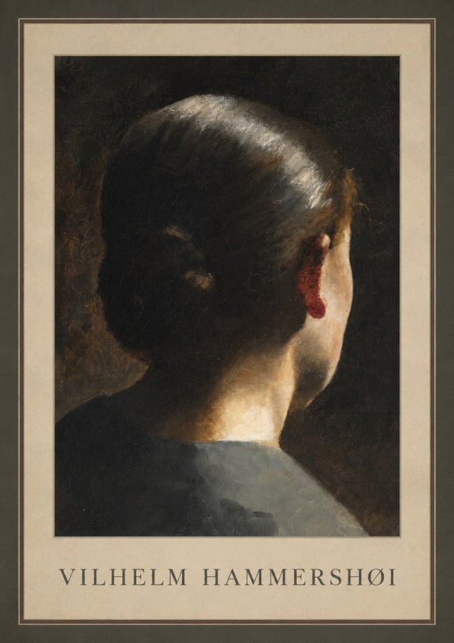 Vilhelm Hammershøi Woman Seen from Behind No3 - Juliste