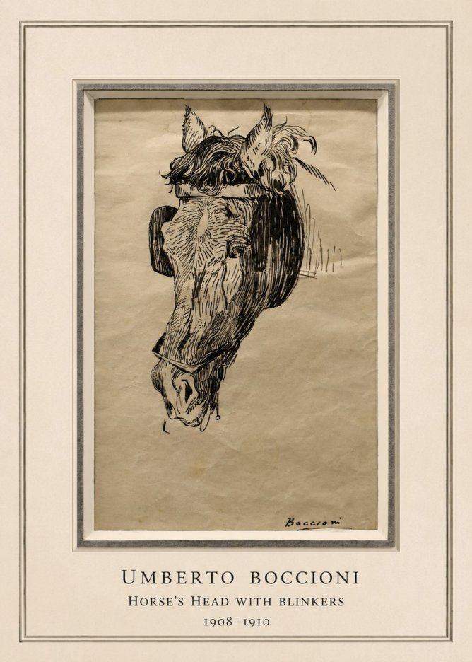 Umberto Boccioni Horse's Head with Blinkers No5 - Juliste