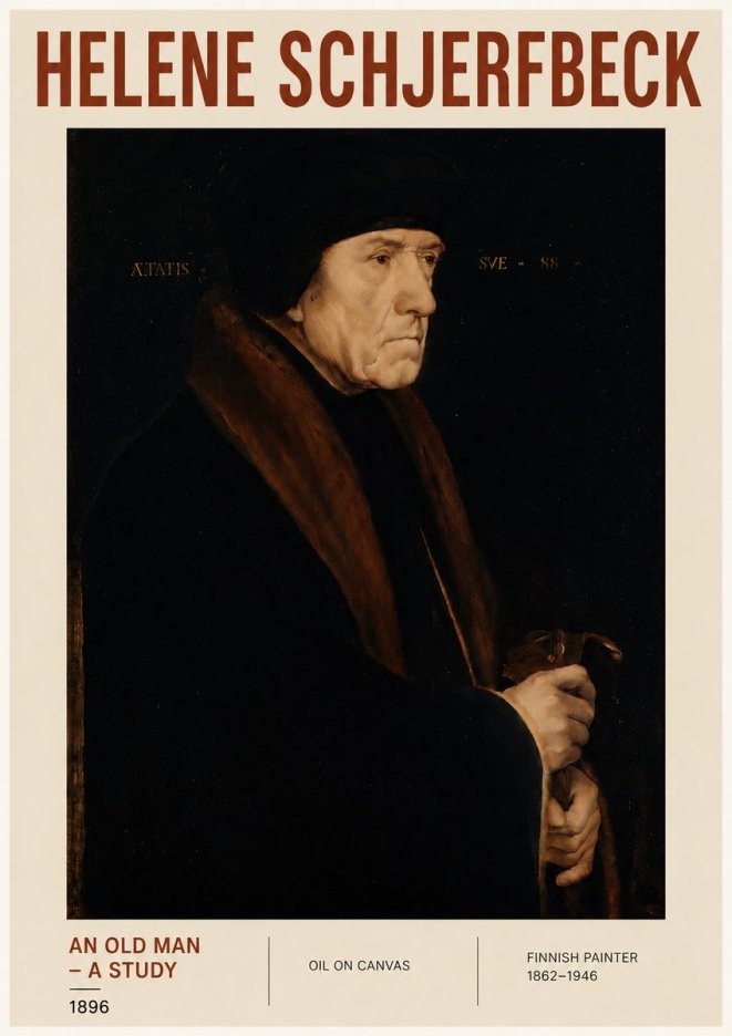 Helene Schjerfbeck An Old Man – a Study No4 - Juliste