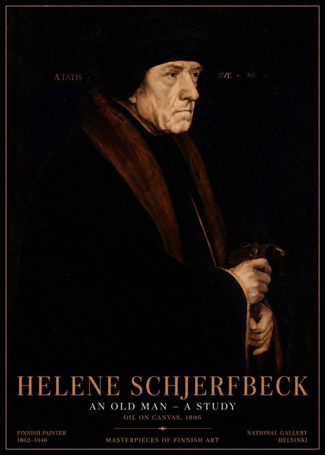 Helene Schjerfbeck An Old Man – a Study No6 - Juliste