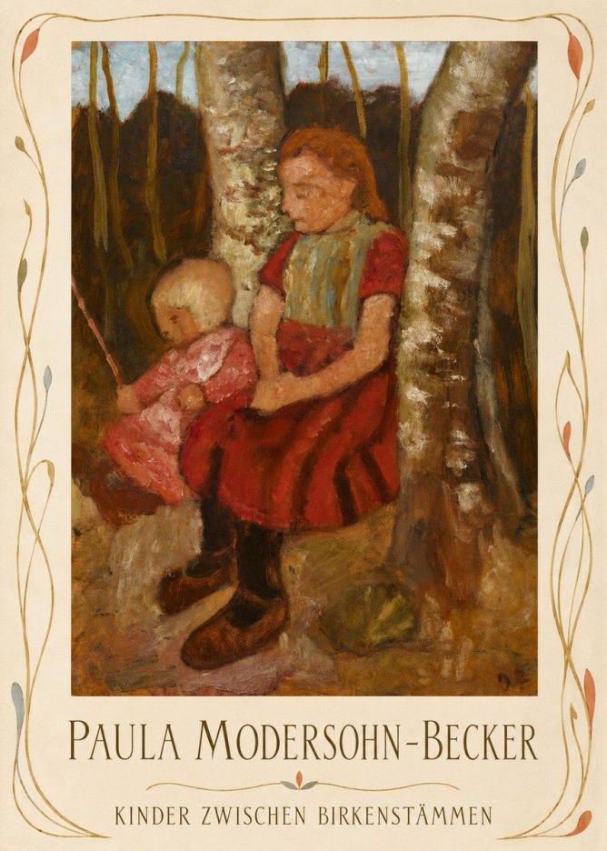 Paula Modersohn-Becker Kinder Zwischen Birkenstämmen No3 - Juliste