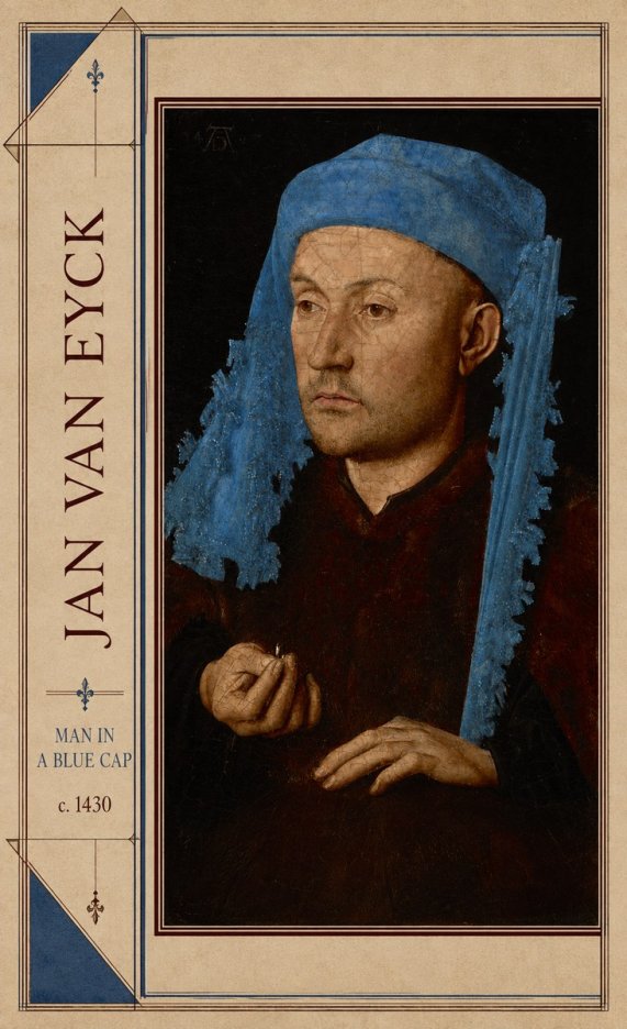 Jan van Eyck Man in a Blue Cap II No2 - Juliste