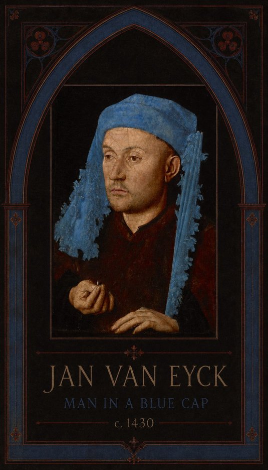 Jan van Eyck Man in a Blue Cap II No3 - Juliste